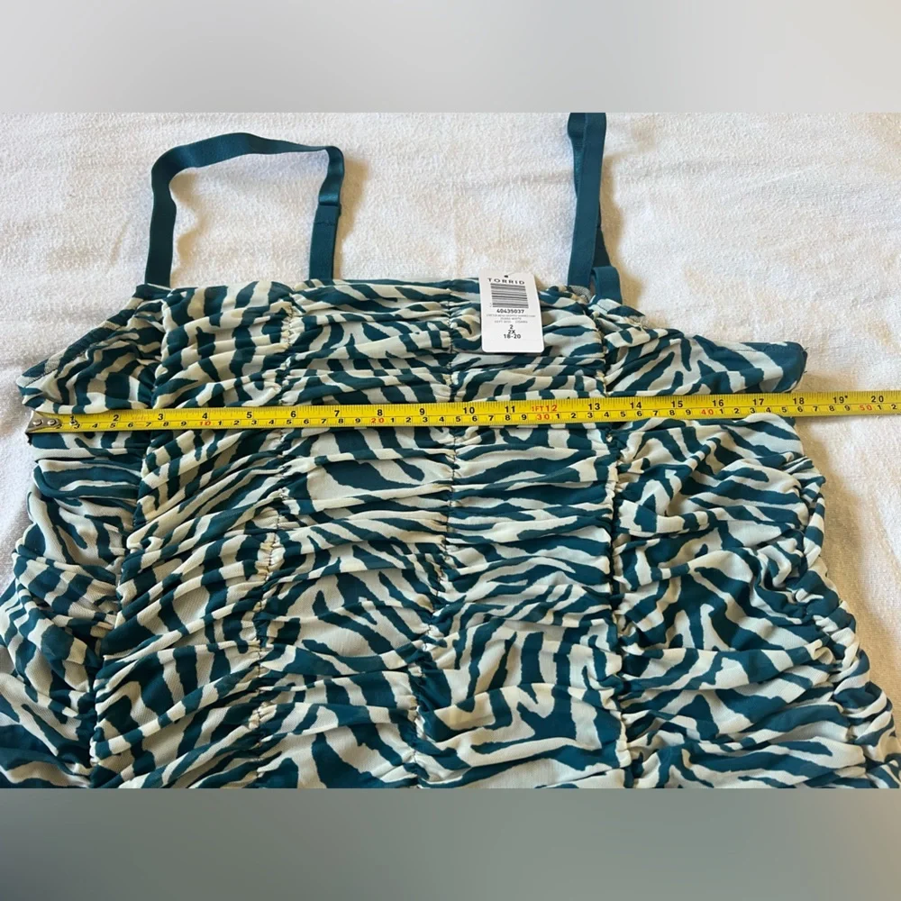 Torrid Tank - Texture - Club - Dress Down - Dress Up Spagheti Strap Ruthced - Picture 2 of 5